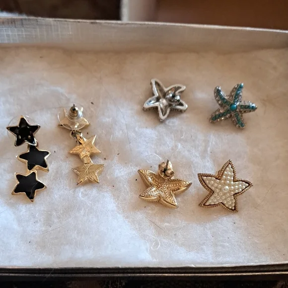 Starfish and Star Earrings - Three Pair - Picture 3 of 8